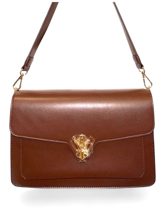 Valentino Orlandi Handbags - Valentino Orlandi Brown Leather Shoulder/X-body Bag w/Gold-tone Hardware